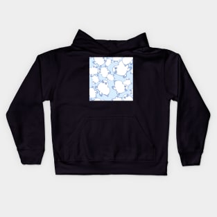 Pale Baby Seal on Ice Blue Kids Hoodie